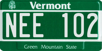 VT license plate NEE102