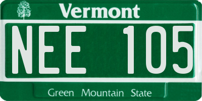 VT license plate NEE105