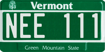 VT license plate NEE111