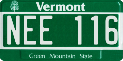 VT license plate NEE116