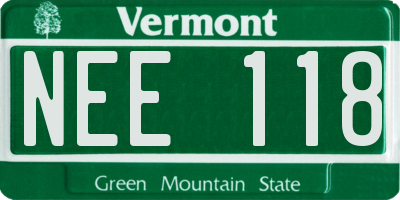 VT license plate NEE118