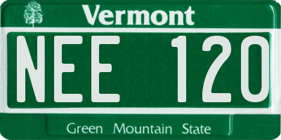 VT license plate NEE120
