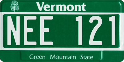 VT license plate NEE121