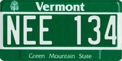 VT license plate NEE134