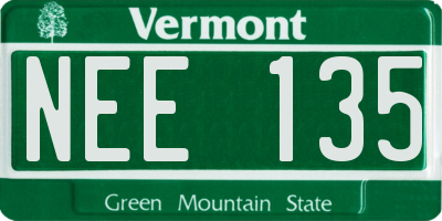 VT license plate NEE135