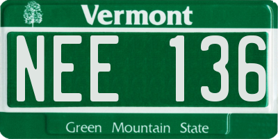 VT license plate NEE136