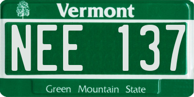 VT license plate NEE137