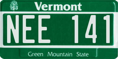 VT license plate NEE141