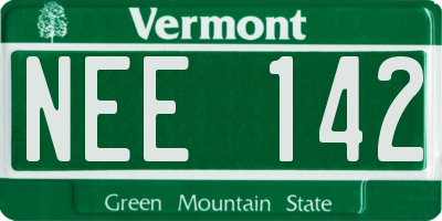 VT license plate NEE142