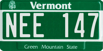 VT license plate NEE147