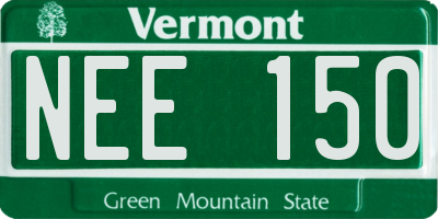 VT license plate NEE150