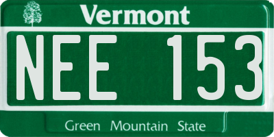 VT license plate NEE153