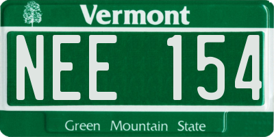 VT license plate NEE154