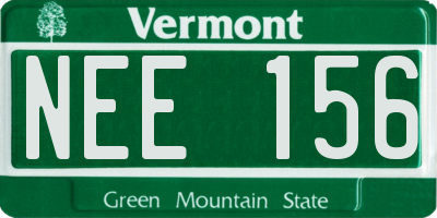 VT license plate NEE156