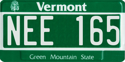 VT license plate NEE165