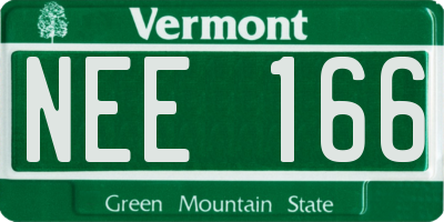 VT license plate NEE166