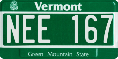 VT license plate NEE167
