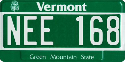VT license plate NEE168