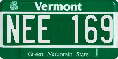 VT license plate NEE169