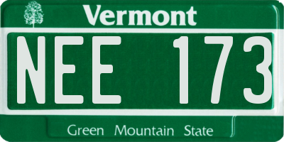 VT license plate NEE173