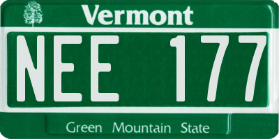 VT license plate NEE177