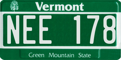 VT license plate NEE178