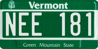 VT license plate NEE181