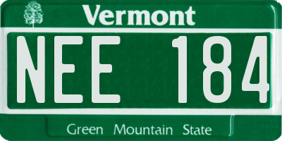 VT license plate NEE184