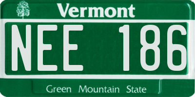 VT license plate NEE186