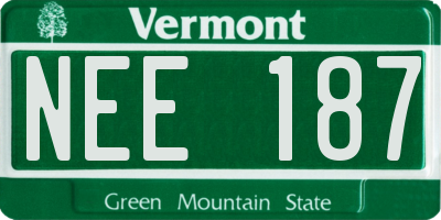 VT license plate NEE187