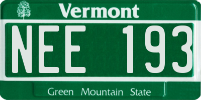 VT license plate NEE193