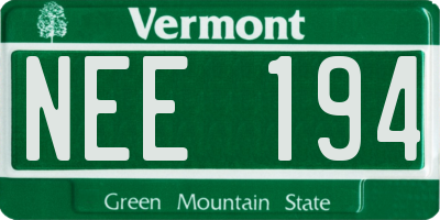 VT license plate NEE194