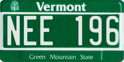 VT license plate NEE196