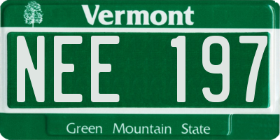 VT license plate NEE197