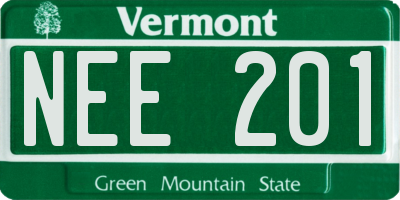VT license plate NEE201