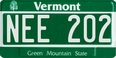 VT license plate NEE202