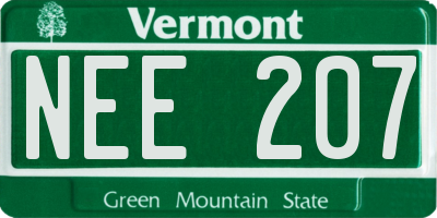 VT license plate NEE207