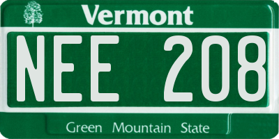 VT license plate NEE208