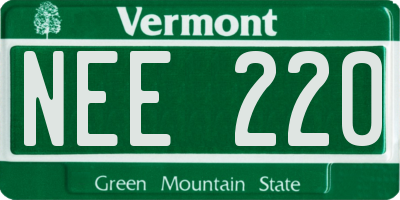 VT license plate NEE220