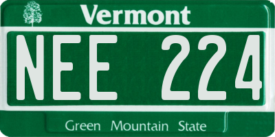 VT license plate NEE224
