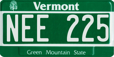 VT license plate NEE225