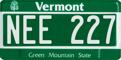 VT license plate NEE227