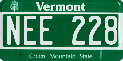 VT license plate NEE228