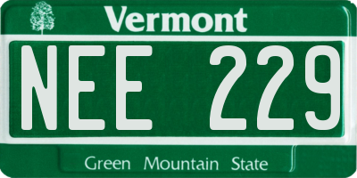 VT license plate NEE229