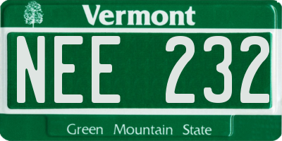 VT license plate NEE232