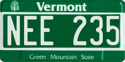 VT license plate NEE235