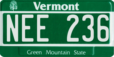 VT license plate NEE236
