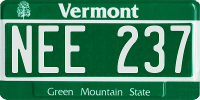 VT license plate NEE237