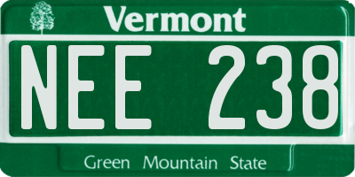 VT license plate NEE238