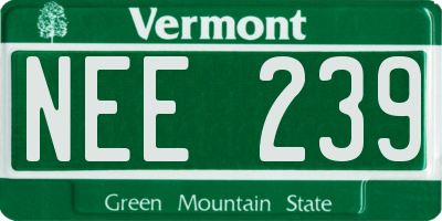 VT license plate NEE239